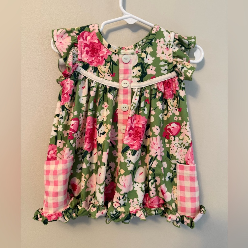 SweetHoney Green and Pink Floral Dress